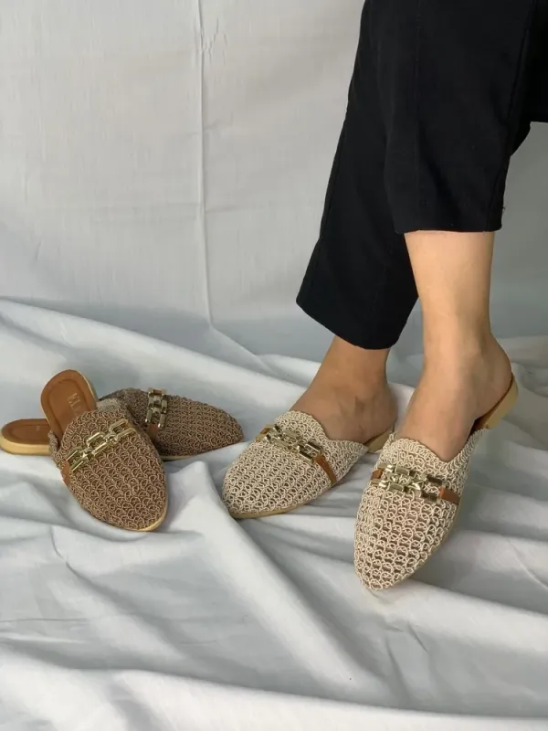 صندل حصیری جلوبستهٔ زنانه پشت‌باز