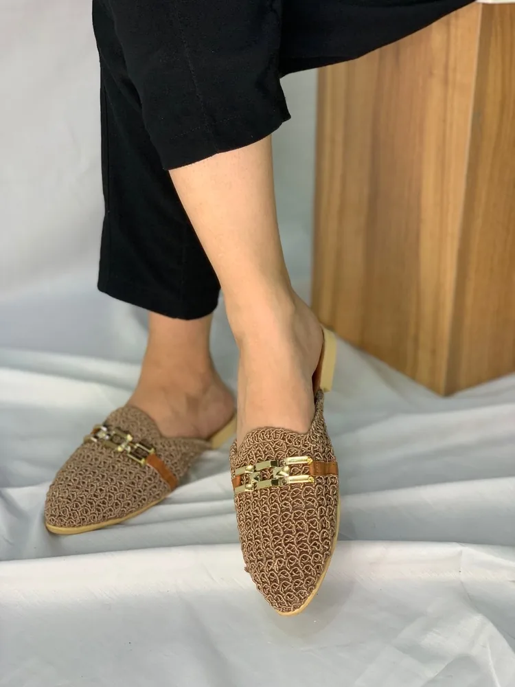 صندل حصیری جلوبستهٔ زنانه پشت‌باز — نمای ۳