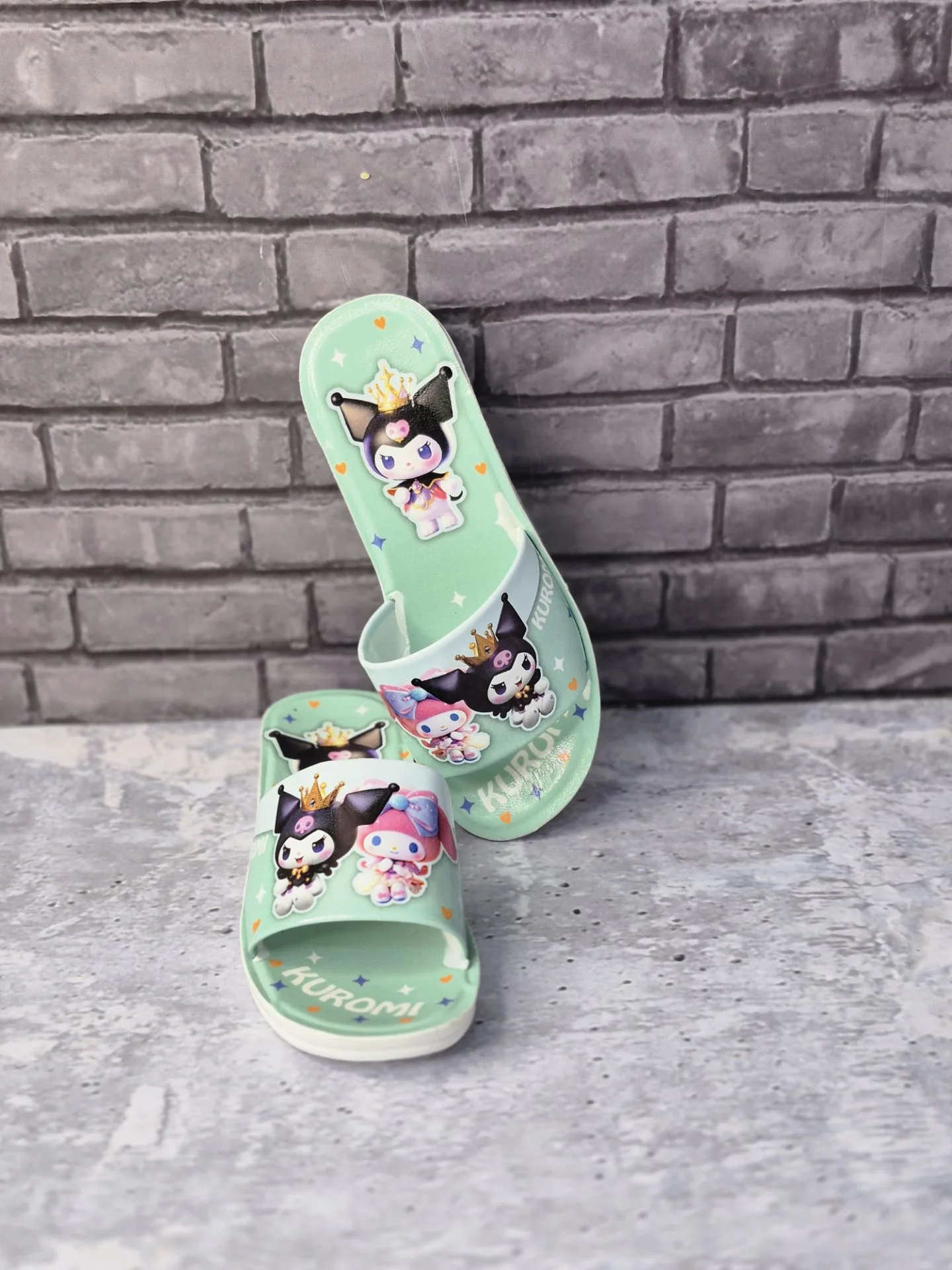 دمپایی بچه گانه دخترانه کرومی چاپی — نمای ۲