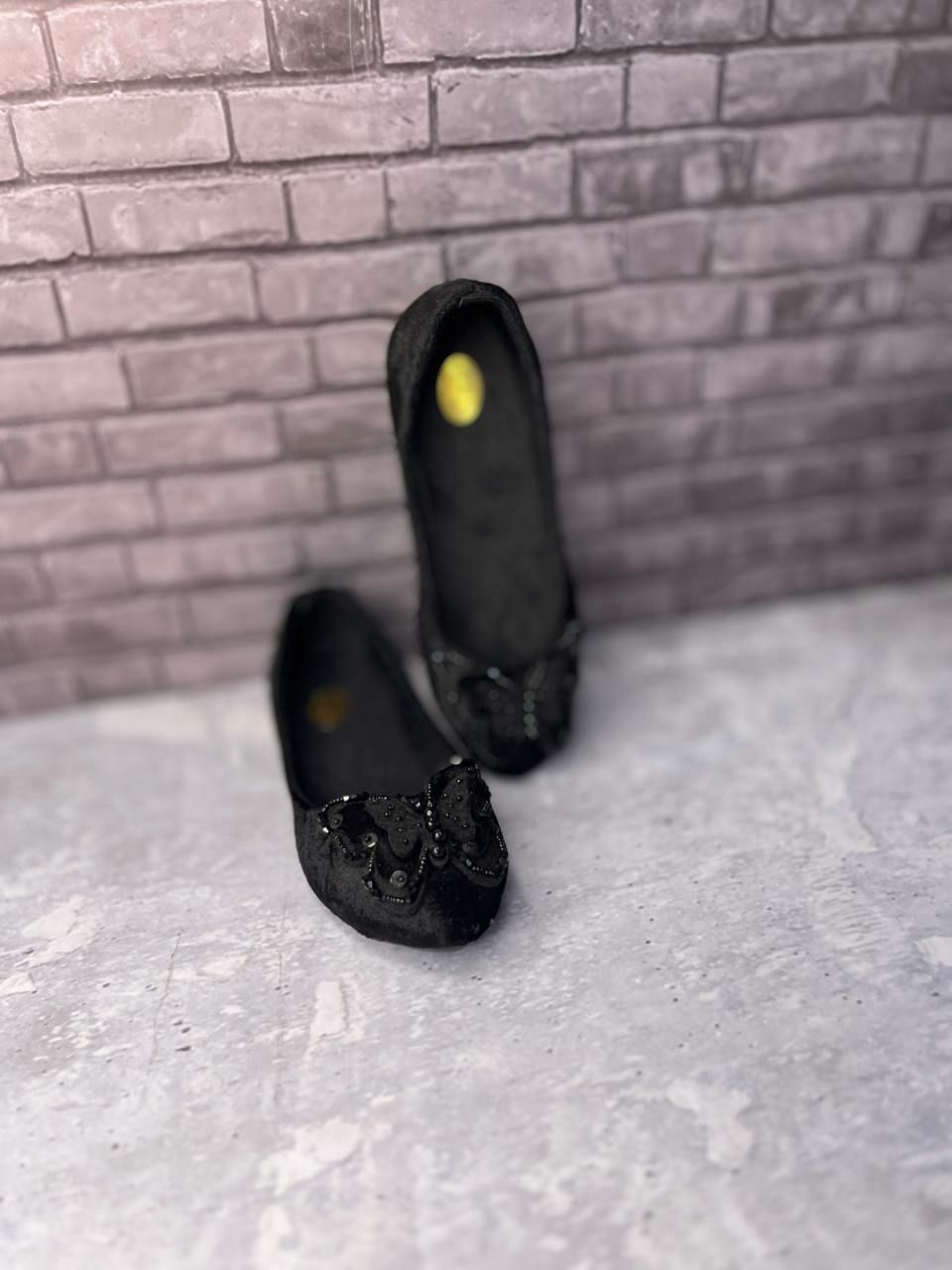 کفش بابت زنانه مخمل تخت مشکی — نمای ۹